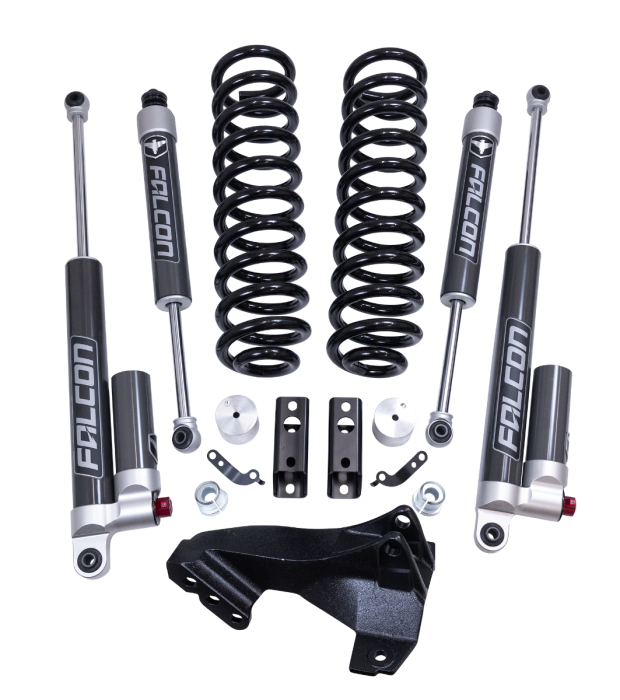2.5" Coil Spring Front Lift Kit W/Falcon 2.1 Monotube Fronts And Tow Haul Rear Shocks - Ford Super Duty Diesel 4WD 2017-2026