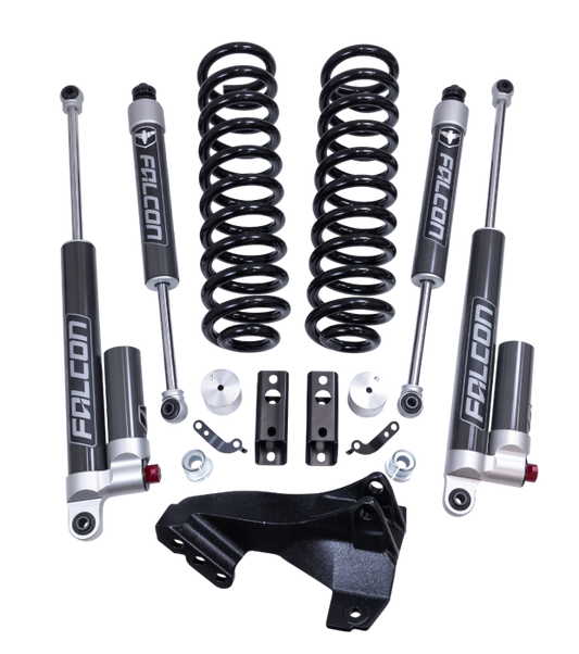 2.5" Coil Spring Front Lift Kit W/Falcon 2.1 Monotube Fronts And Tow Haul Rear Shocks - Ford Super Duty Diesel 4WD 2017-2026